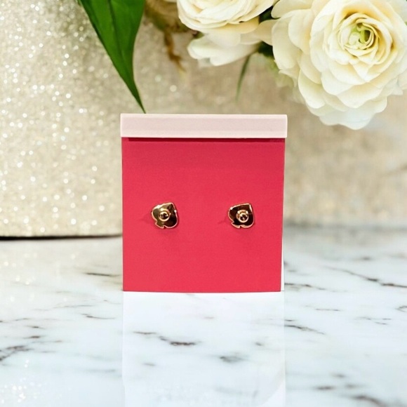 Kate Spade Cluster Earrings, Gold, Crystals, & Pearl, with Dust bag - Picture 3 of 7